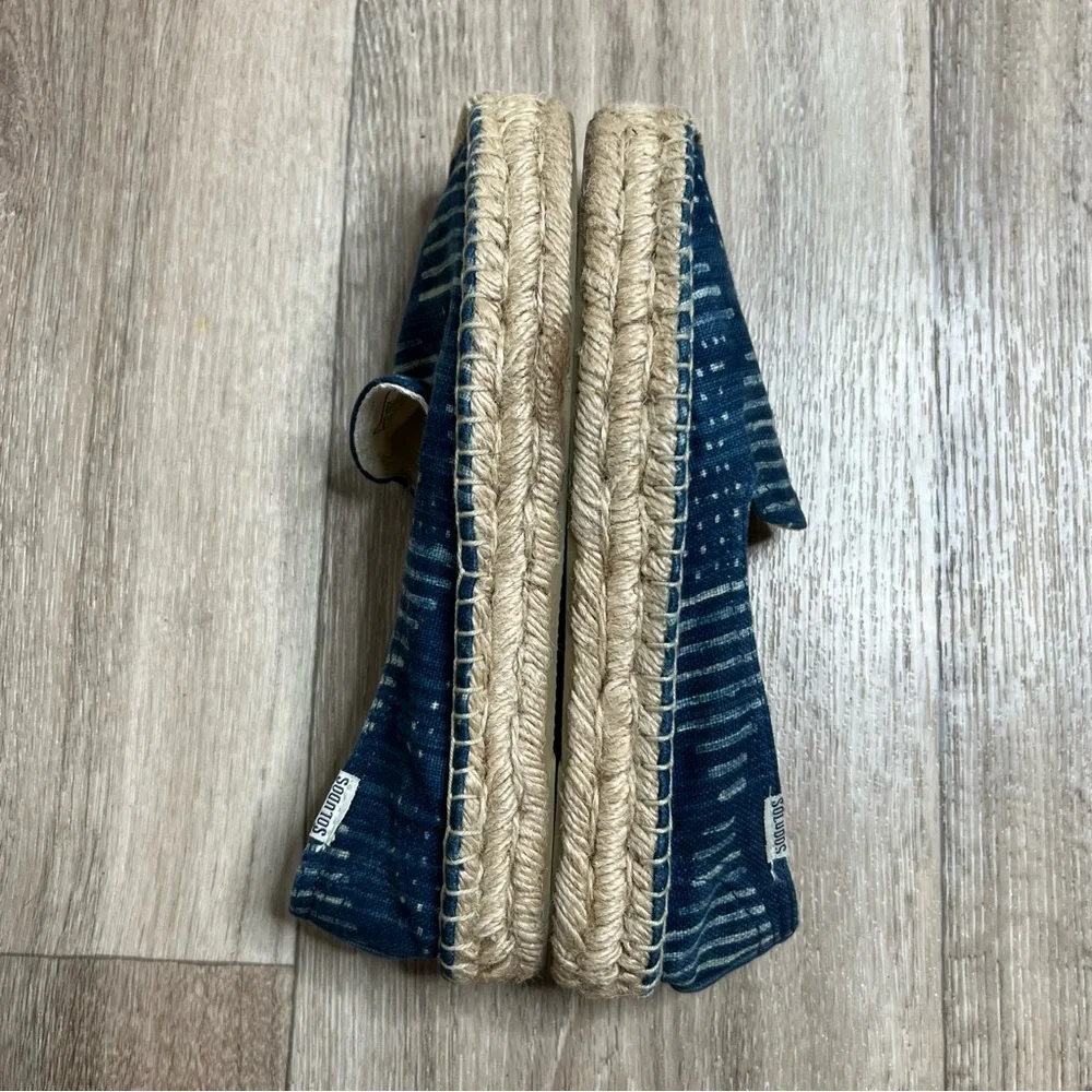 Soludos Blue Canvas Slip On Espadrilles Size 7
